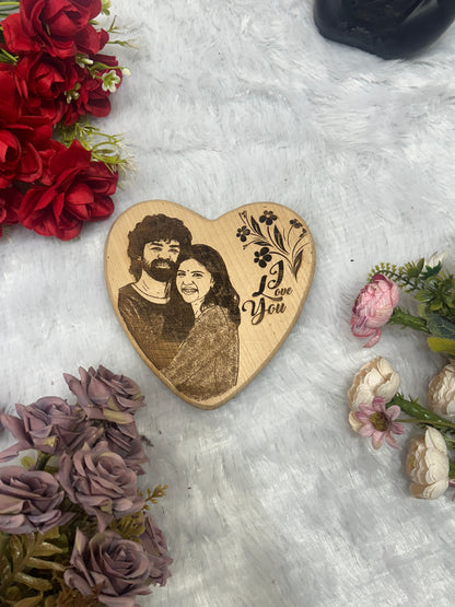 Natural Wooden Heart shape Frame