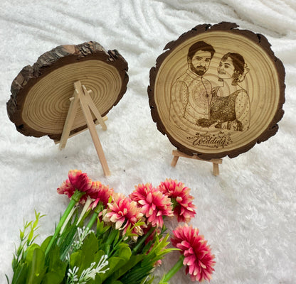 Himalayan Natural Wooden Slice Photo Frame