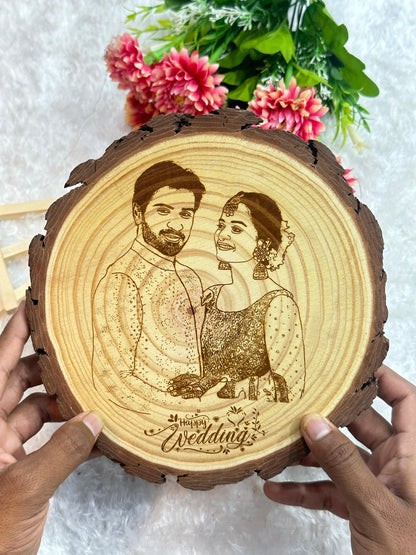 Himalayan Natural Wooden Slice Photo Frame