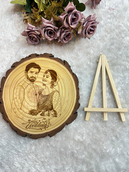 Himalayan Natural Wooden Slice Photo Frame