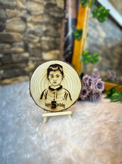 Himalayan Natural Wooden Slice Photo Frame